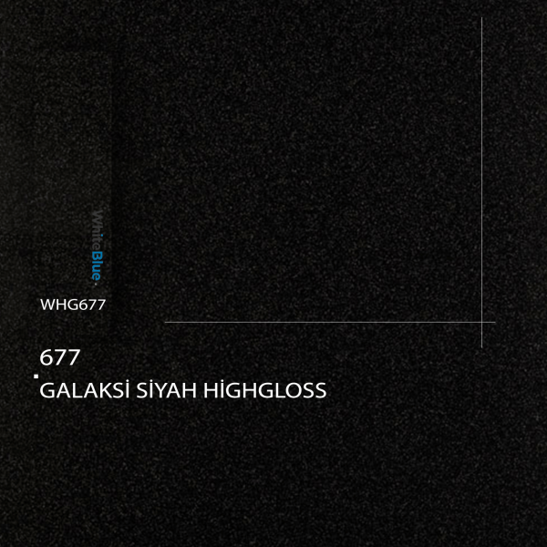 080x22 677 Galaksi Siyah HighGloss Pvc Kenar Bandı