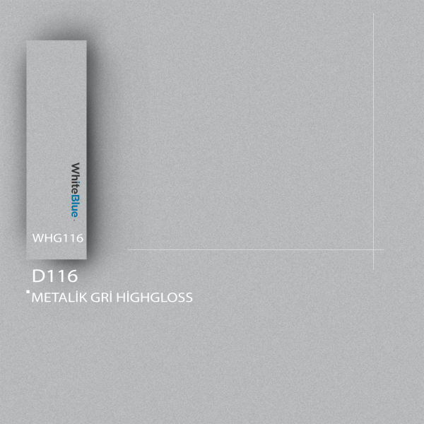 D116 Metalik Gri HighGloss Pvc Kenar Bandı
