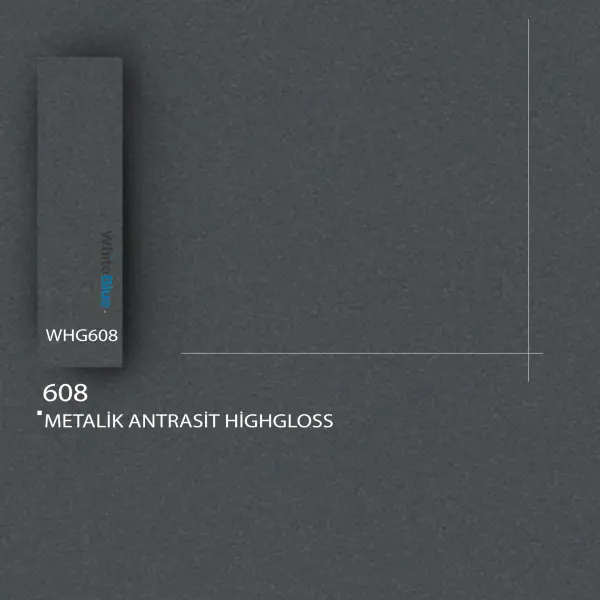 HG-608 Metalik Antrasit HighGloss Pvc Kenar Bandı