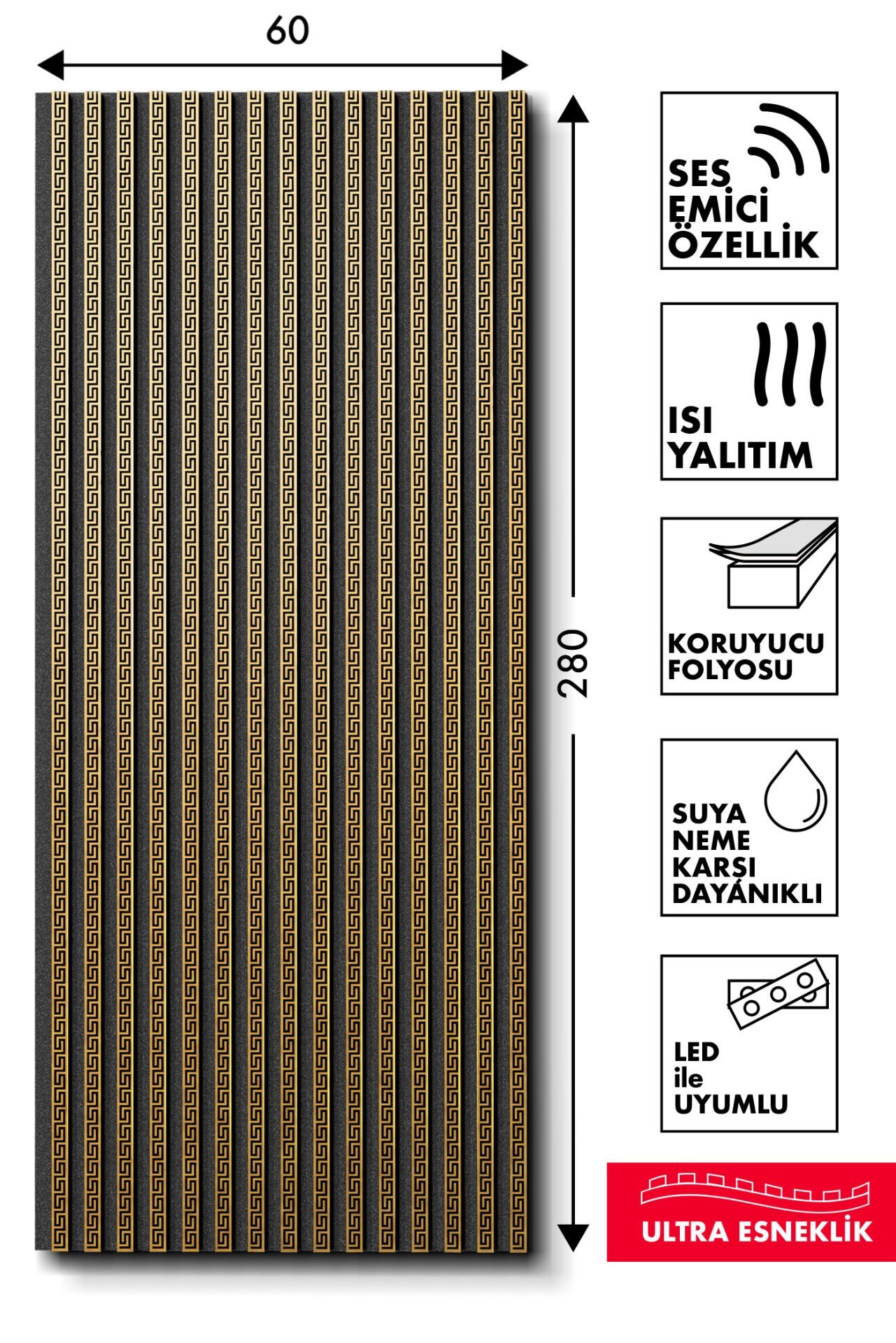 Altın Versace Akustik Panel WBAV07
