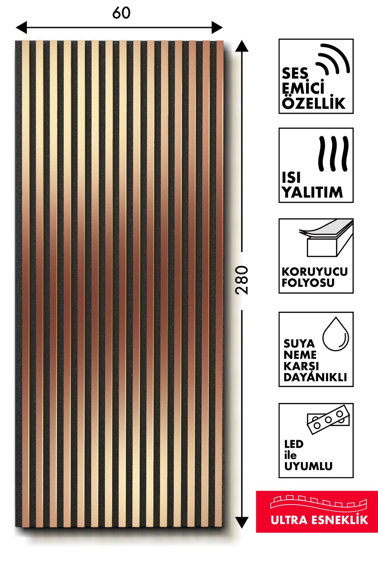 Bakır Ayna Akustik Panel WBB05