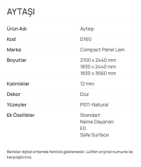 Aytaşı D160 Compact Panel Lam